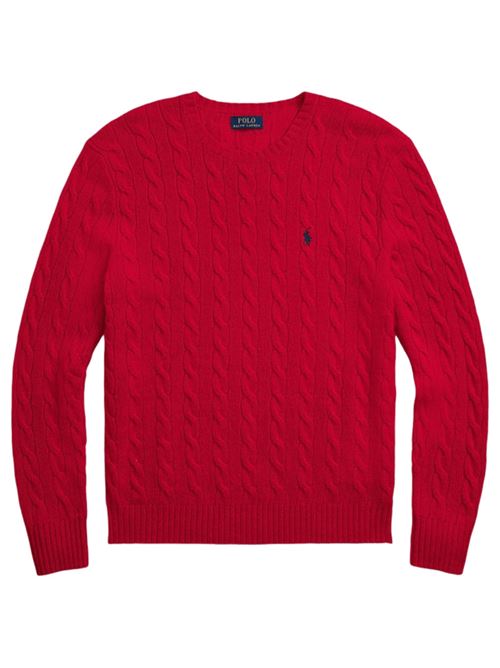Maglia da uomo in misto lana e cashmere con lavorazione a trecce, colore red POLO RALPH LAUREN | 710876762006